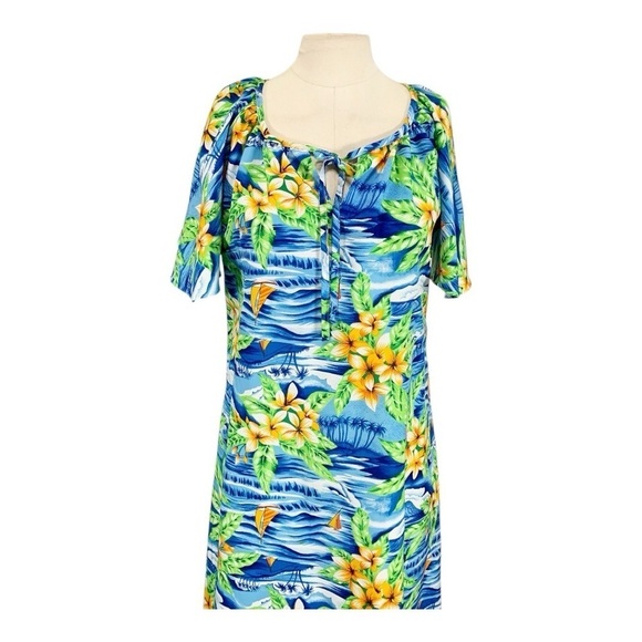 Hilo Hattie Short Sleeve Hawaiian Maxi Dress Size M/L - Picture 5 of 10